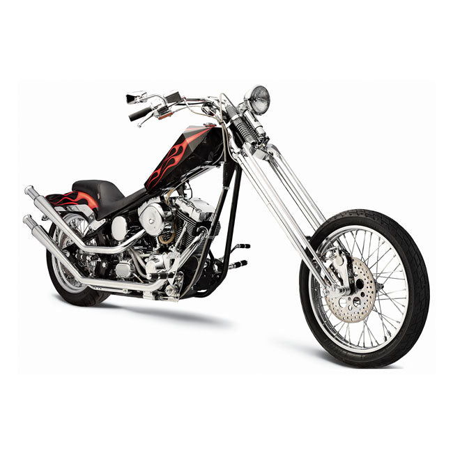 Paughco, Upswept head pipes. S-pipe - around oil tank — 00-06 FXST; FLST Softail (NU)