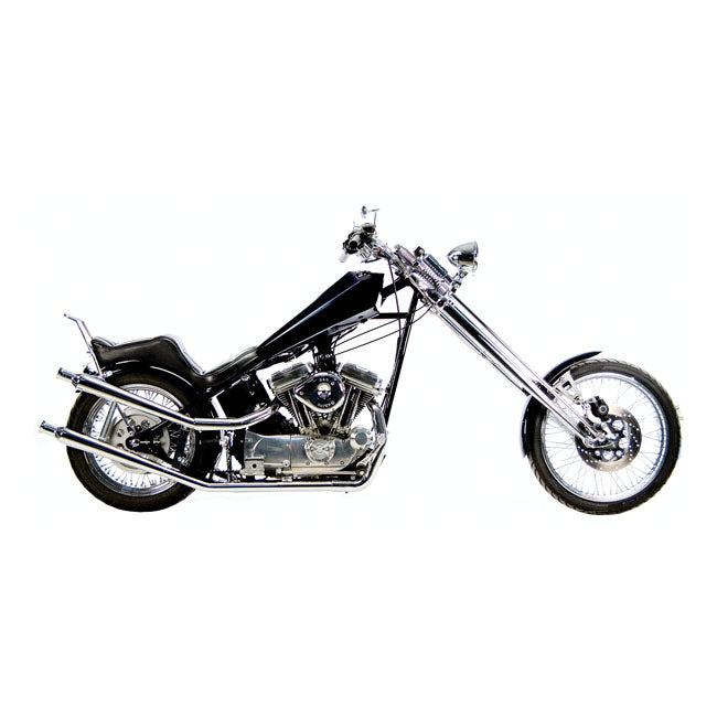 Paughco, Upswept head pipes. S-pipe - around oil tank — 86-03 XL Sportster (NU) with Paughco rigid frames