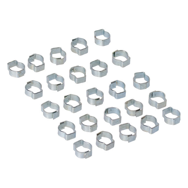 Crimp hose clamp, 7/16 (11.18mm) ID. Zinc