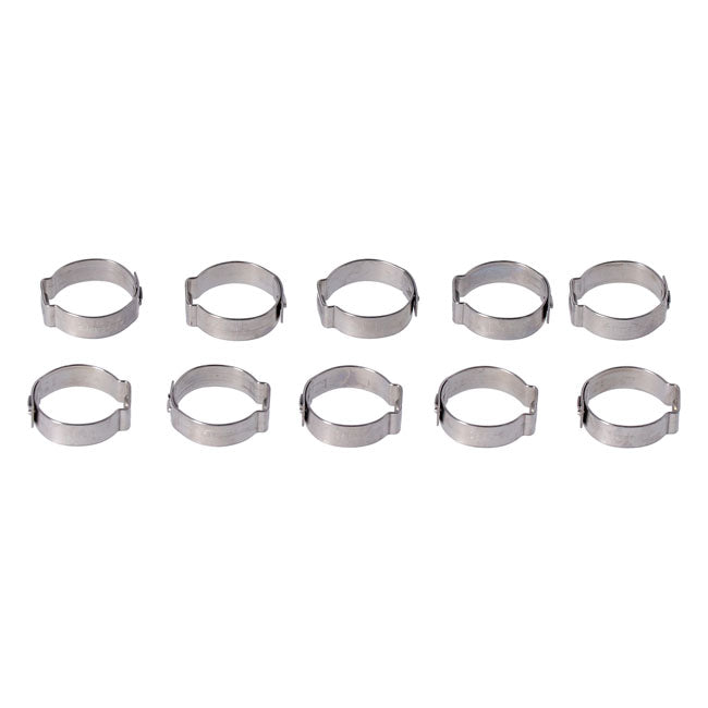 Crimp hose clamp, 3/4 (19.05mm) ID. Stainless