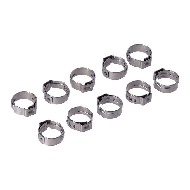 Crimp hose clamp, 5/8 (16.00mm) ID. Stainless