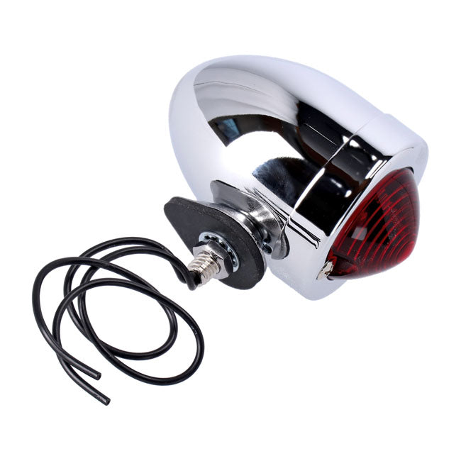 Bullet marker light. Chrome. Red lens. DF. stud mount