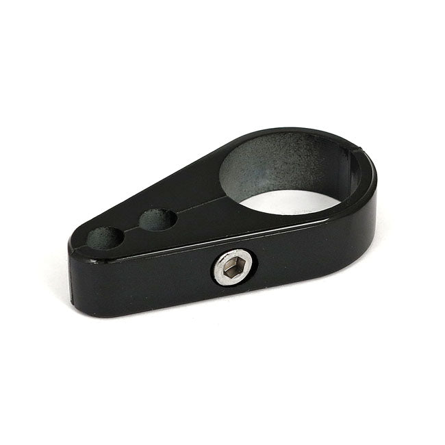 2-piece frame cable clamp. Throttle/Idle. Black — Universal
