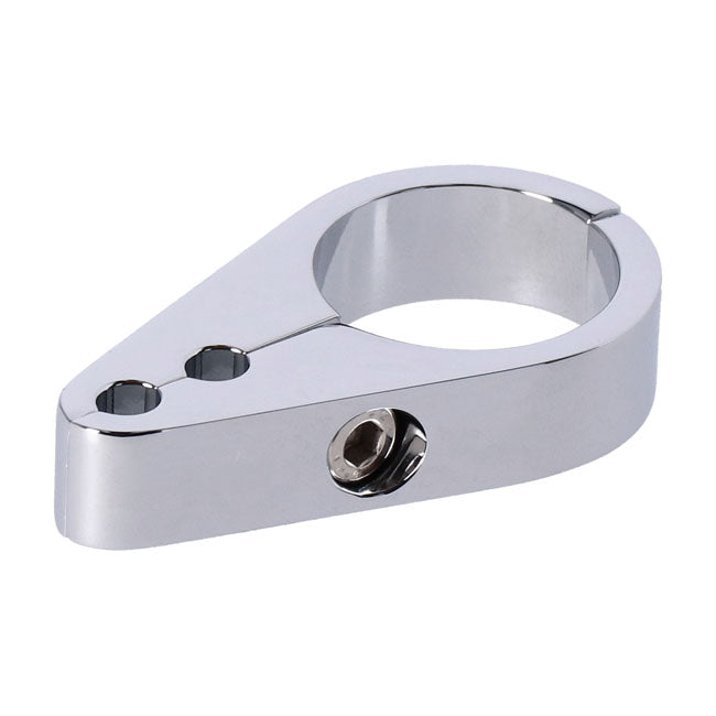2-piece frame cable clamp. Throttle/Idle. Chrome — Universal