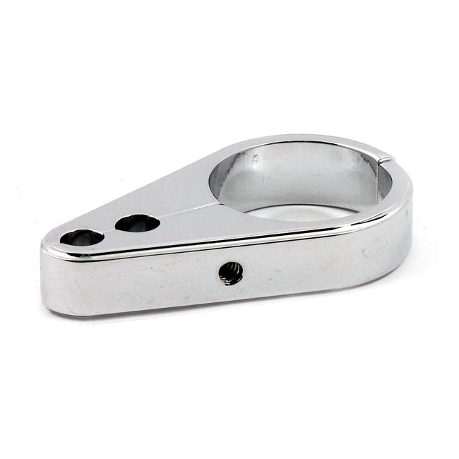 2-piece frame cable clamp. Throttle/Idle. Chrome — Universal