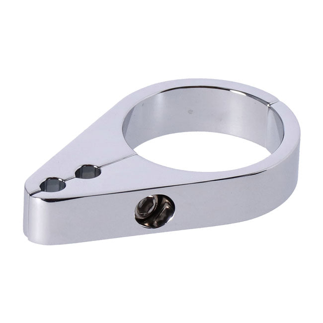 2-piece frame cable clamp. Throttle/Idle. Chrome — Universal