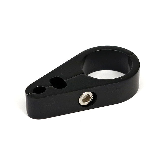 2-Piece frame cable clamp. Throttle/Idle/Brake. Black — Universal