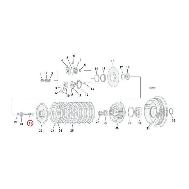 Adjusting screw, clutch — 04-22 XL Sportster; 08-12 XR1200 (NU)