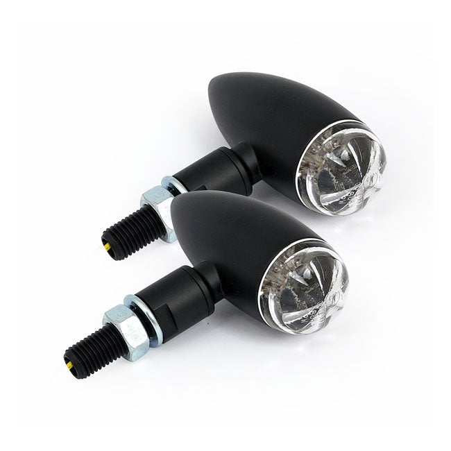 Micro bullet LED turn signals, black — 913019