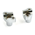 OEM type style risers, non threaded. 2" rise. Chrome