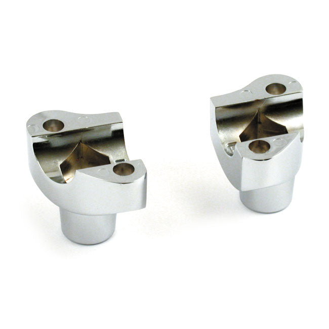OEM type style risers, non threaded. 2" rise. Chrome