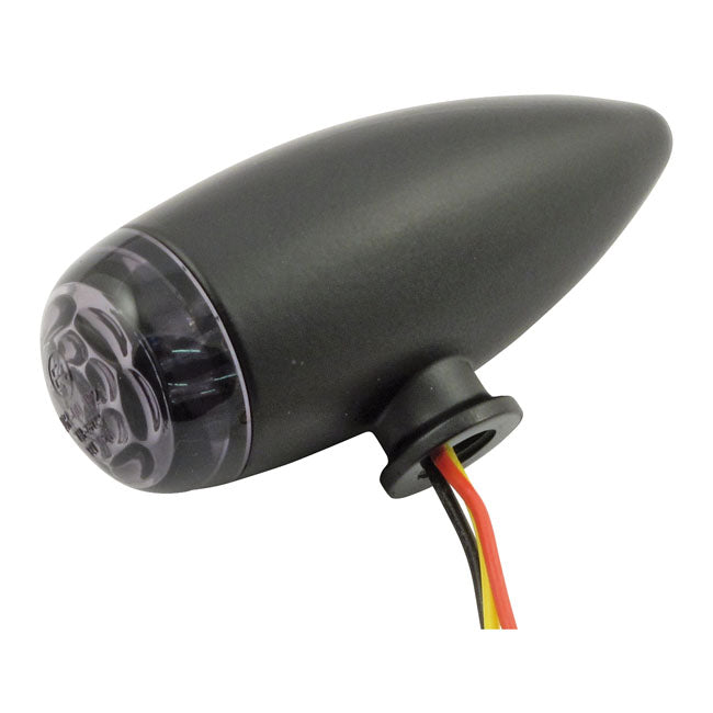 Micro bullet LED taillight set. Black. Smoke lens