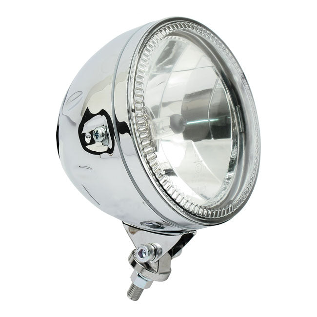 Skyline, 5-3/4" H4 headlamp. bottom mount. Chrome