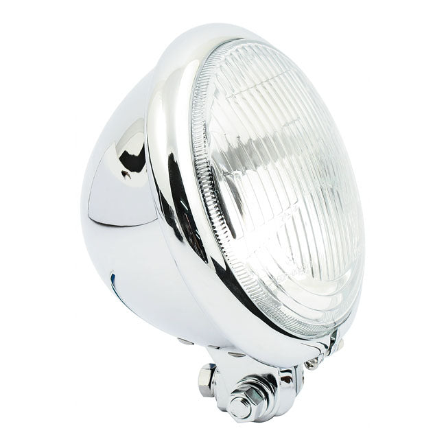 Bates style 5-3/4" headlamp. bottom mount. Chrome