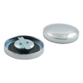 Gas cap set, late style. Chrome