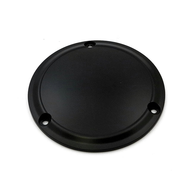 Derby cover, stepped. Black — 70-98 Big Twin (NU)