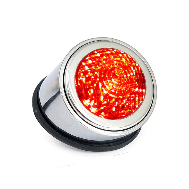 Old school LED taillight, type 1. Chrome. Clear lens