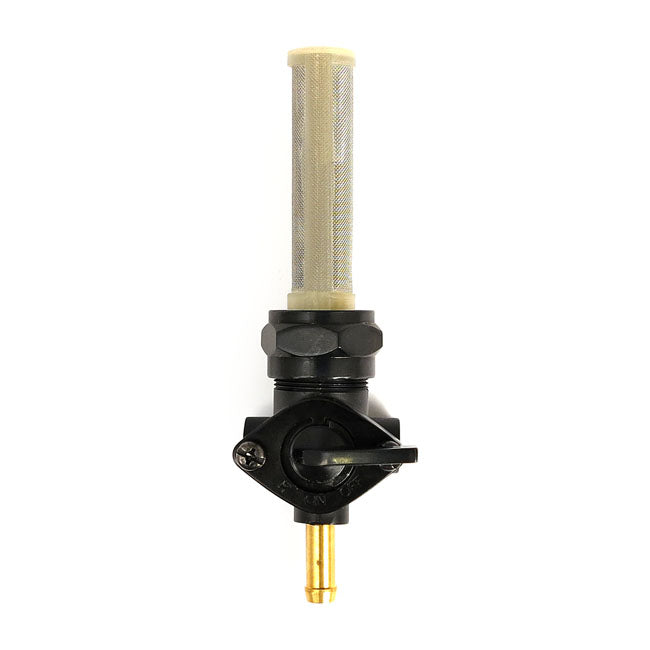 Petcock, late OEM style, down outlet — 75-06 Big Twin; XL Sportster (NU) (Excl. inj. models); customs with 75-up style threaded tanks
