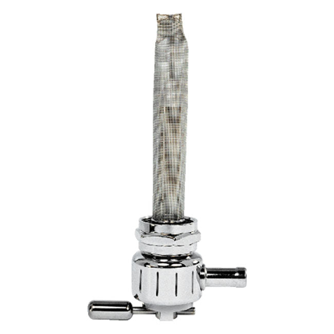 Pingel, Power-Flo petcock vertical round groove — 75-06 Big Twin; XL Sportster (NU) (Excl. inj. models); customs with 75-up style threaded tanks