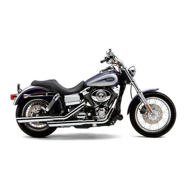Cobra, 3" slip-on mufflers. Chrome — 91-16 Dyna (Excl. 08-16 FXDF Fat Bob; 10-16 FXDWG; 2016 FXDLS; 12-16 FLD) (NU)
