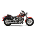 Cobra, 3" slip-on mufflers. Chrome — Softail: 00-06 FLSTF Fatboy; 00-06 FXSTD Deuce (NU)