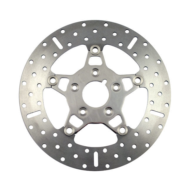 EBC, 5-Button stainless floating brake rotor. Front. Pol. — 00-14 Softail; 00-05 Dyna; 00-07 FLT/Touring; 00-13 XL Sportster; 08-12 XR1200. Front; for models with dual front discs only (NU)