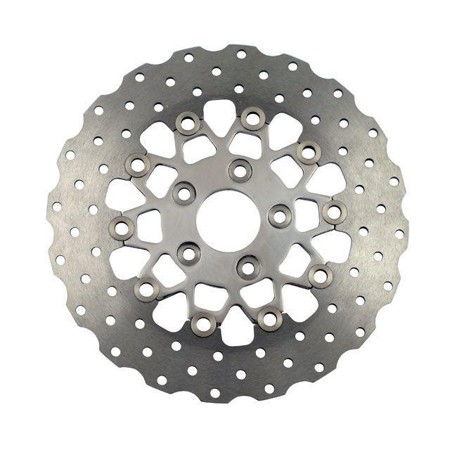 EBC pol. Stainl. Contour floating rotor — 00-25 Softail (excl. FXSE); 00-17 (NU) Dyna (excl. FXDLS); 00-07 (NU) FLT/Touring; 00-10 (NU) XL Sportster (excl. XR1200)