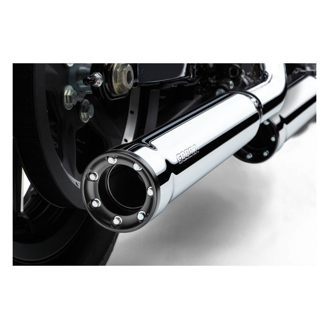Cobra, 3" RPT Race Pro slip-on mufflers. Chrome — 14-22 XL Sportster (NU)