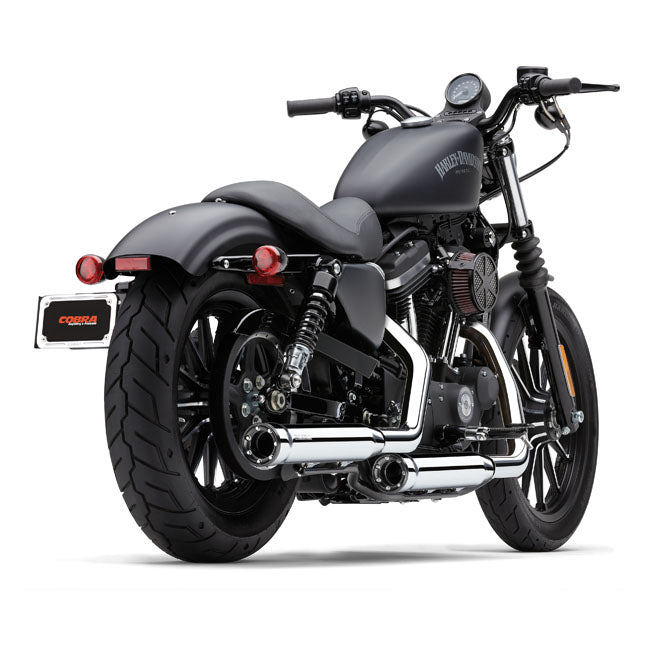 Cobra, 3" RPT Race Pro slip-on mufflers. Chrome — 14-22 XL Sportster (NU)