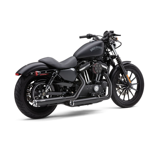 Cobra, 3" RPT Race Pro slip-on mufflers. Black — 14-22 XL Sportster (NU)