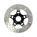 EBC, 5-Button stainless floating brake rotor. Front. Black — 00-14 Softail; 00-05 Dyna; 00-07 FLT/Touring; 00-13 XL Sportster; 08-12 XR1200. Front; for models with dual front discs only (NU)