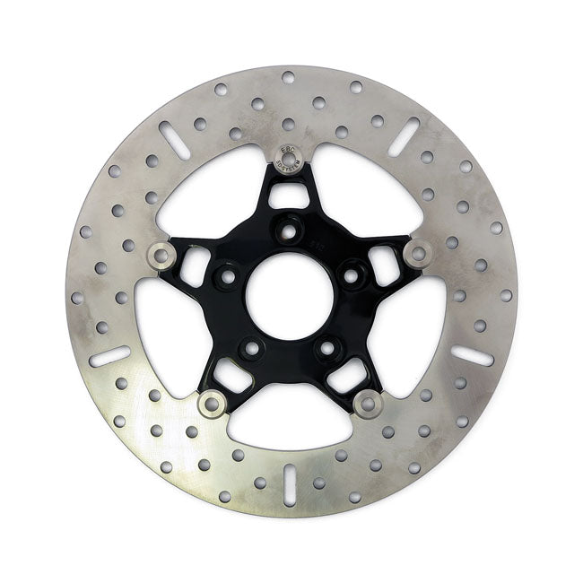 EBC, 5-Button stainless floating brake rotor. Front. Black — 00-14 Softail; 00-05 Dyna; 00-07 FLT/Touring; 00-13 XL Sportster; 08-12 XR1200. Front; for models with dual front discs only (NU)