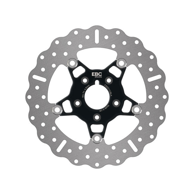 EBC, 5-button Contour stainless floating brake rotor. Front.