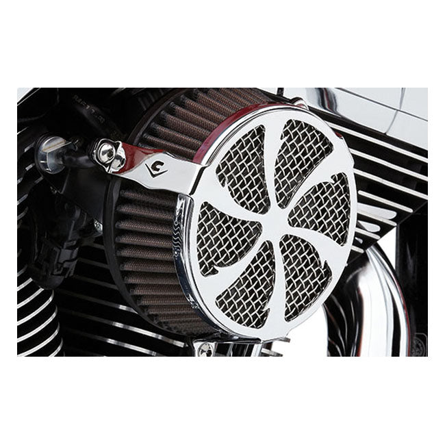 Cobra, naked air cleaner kit. Swept, chrome — 04-22 XL Sportster (Excl. XR1200)