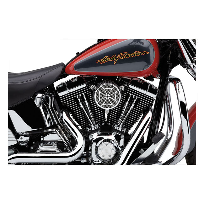 Cobra, naked air cleaner kit. Cross, chrome — 16-17 Softail; 2017 FXDLS; 08-16 FLT/Touring; Trike. (e-throttle) (NU)