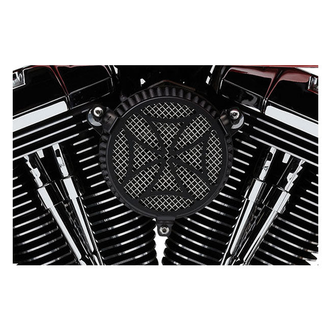 Cobra, Naked air cleaner kit. Cross. Black — 16-17 Softail; 2017 FXDLS; 08-16 FLT/Touring; Trike. (e-throttle) (NU)