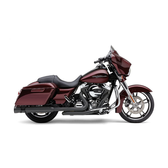 Cobra, 4" Race Pro slip-on mufflers. Black — 17-26 Touring (excl. Trikes). Requires disabling 2nd; down stream O2 sensor (s) of 20-up EU models