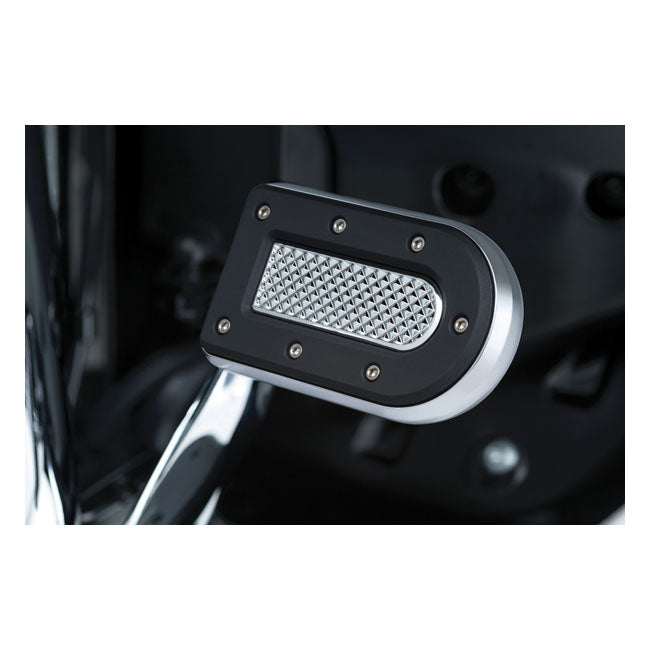 Kuryakyn, Heavy industry brake pedal pad. Chrome — 86-24 FL Softail; 12-16 (NU) FLD; 83-24 FLT/Touring; 09-24 Trikes