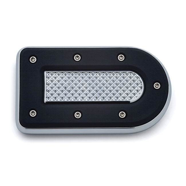 Kuryakyn, Heavy industry brake pedal pad. Chrome — 86-24 FL Softail; 12-16 (NU) FLD; 83-24 FLT/Touring; 09-24 Trikes