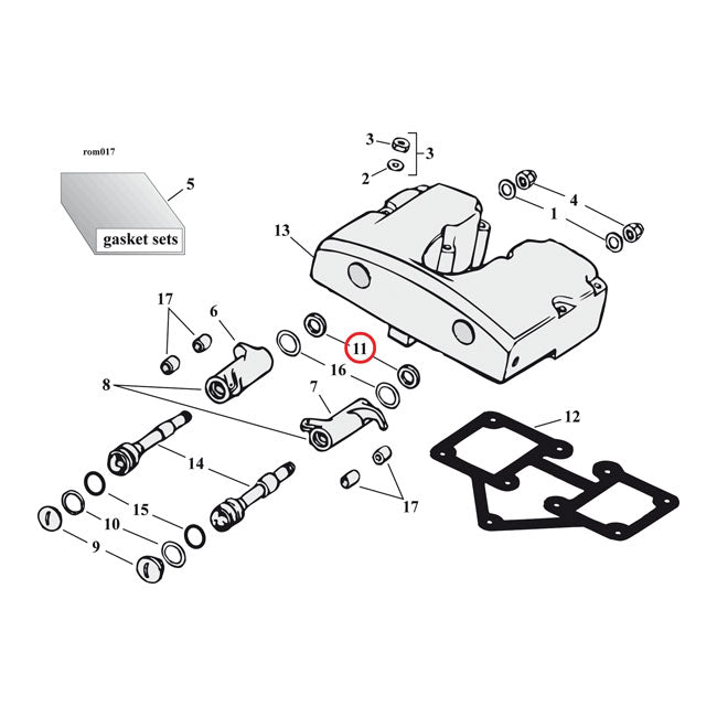 Spacer, rocker arm