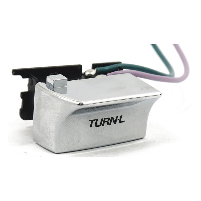 Left turn, handlebar switch. Chrome — 82-95 H-D (NU)