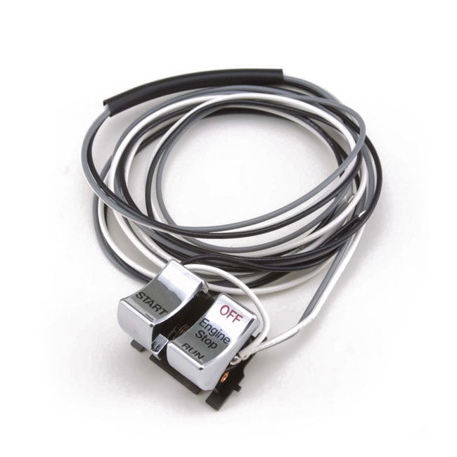Run/off/start, handlebar switch set. Chrome — 82-95 H-D (NU)