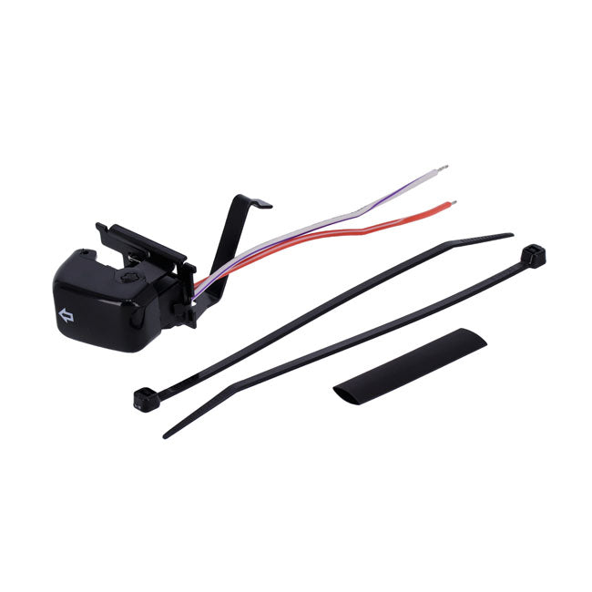 Left turn, handlebar switch. Black — 96-99 all H-D (NU)