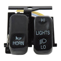 Hi/Low/horn, handlebar switch set. Black — 96-10 Softail; 96-11 Dyna; 96-13 FLT/Touring; 96-13 XL Sportster; 02-17 V-Rod (NU)
