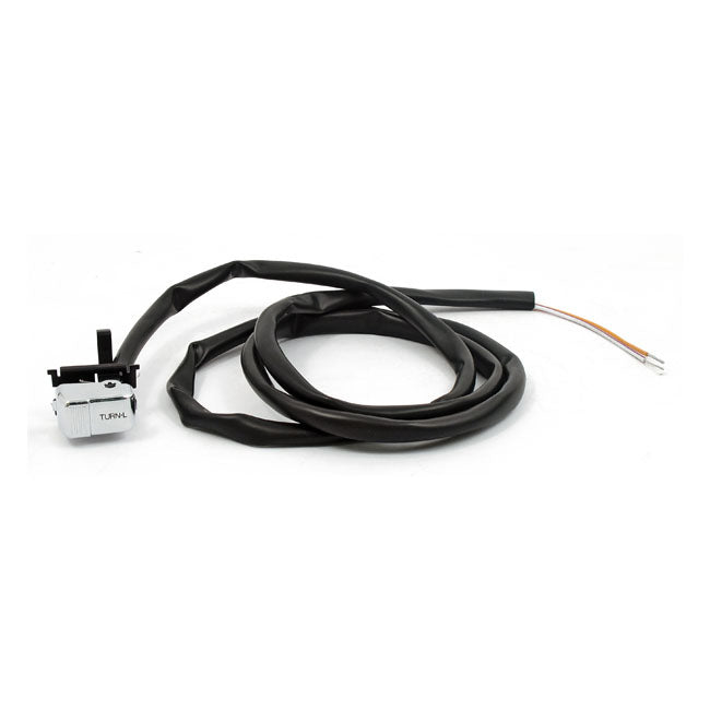 Left turn, handlebar switch. Chrome — 96-99 all H-D (NU)