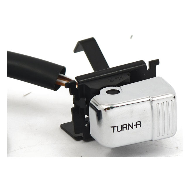 Right turn, handlebar switch. Chrome — 96-99 all H-D (NU)