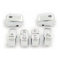 Handlebar switch cap kit, chrome — 96-10 Softail; 96-11 Dyna; 96-13 FLHR; 98-01 FLHRC; 96-13 XL Sportster; 08-12 XR1200; 02-17 V-Rod (NU). (Excl. cruise control models)
