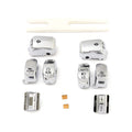 Handlebar switch cap kit, chrome — 96-13 FLHRC; FLHR (with Cruise Control) (NU)
