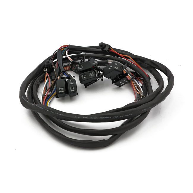 Handlebar switch & wiring kit. Radio. Black — 07-13 FLT/Touring (NU)