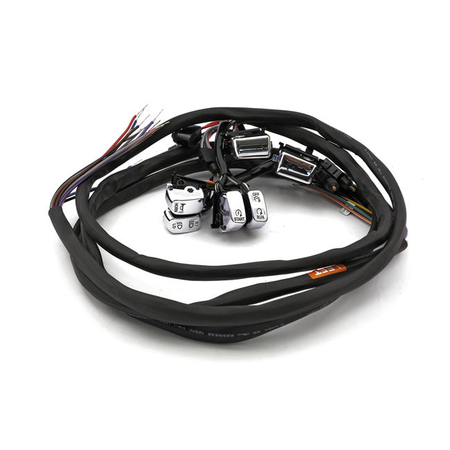 Handlebar switch & wiring kit. Cruise. LED. Chrome — 96-06 FLT/Touring (NU)